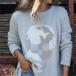 Wooden Ships Wool Mohair Blend Skull Sweater